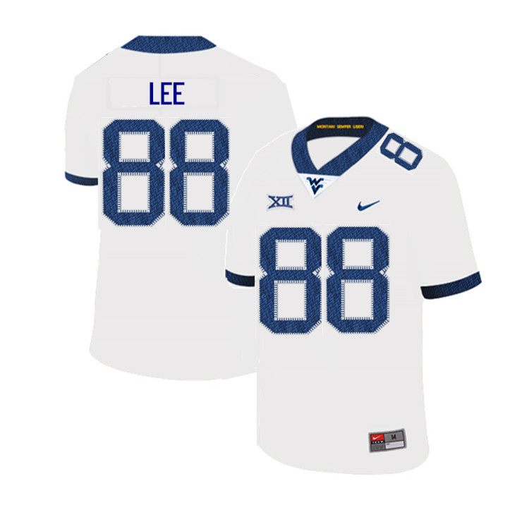 2019 Men #88 Tavis Lee West Virginia Mountaineers College Football Jerseys Sale-White - Click Image to Close